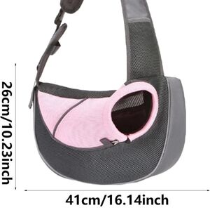 Hands-Free Gray & Pink Pet Sling Carrier by